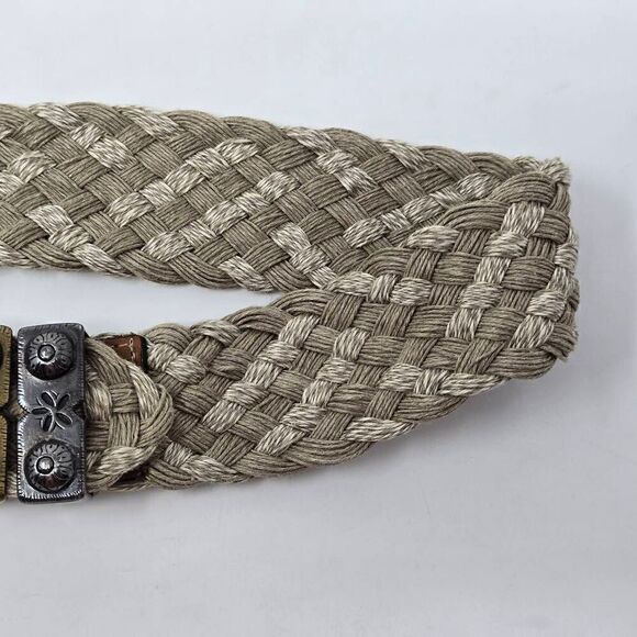 STREETS AHEAD CALIFORNIA WOVEN LARGE METAL ORNATE BUCKLE WOMENS MEDIUM BELT 38" - Picture 3 of 5